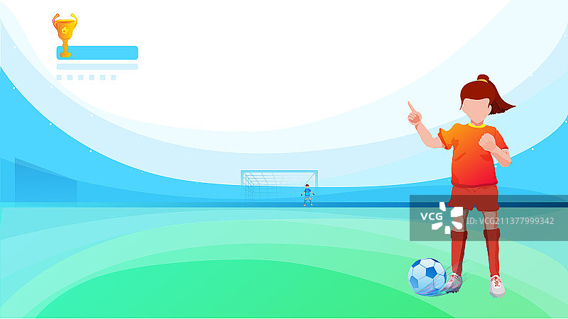 足球体育运动联赛的球队对决比赛插画图片素材