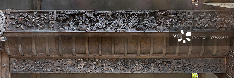 西溪湿地洪园邬家湾荆源古建筑屯里的木雕花板图片素材