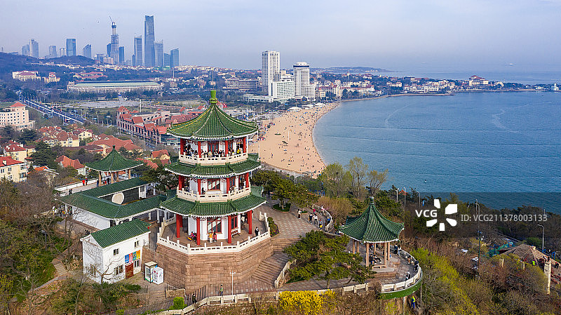 青岛小鱼山风光图片素材