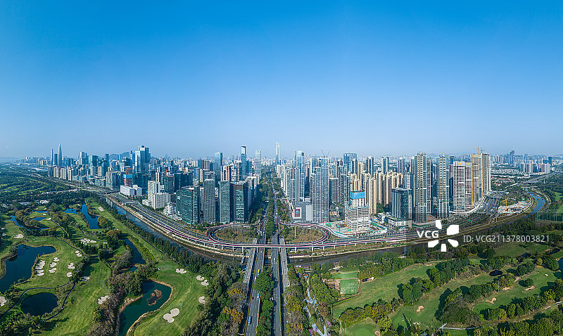 深圳高新园华润万象天地航拍全景图片素材
