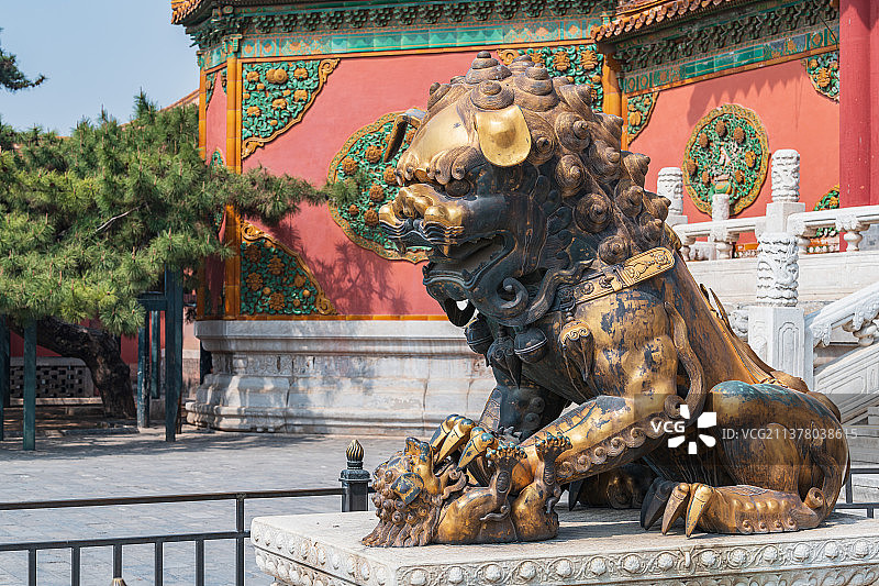 故宫的铜狮子图片素材