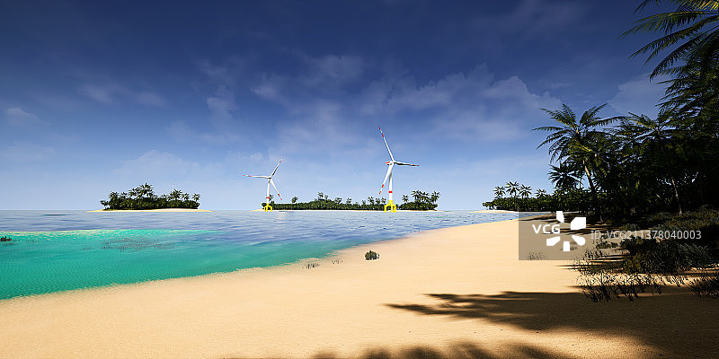 海岛，风力发电，新能源，海洋，碳中和图片素材