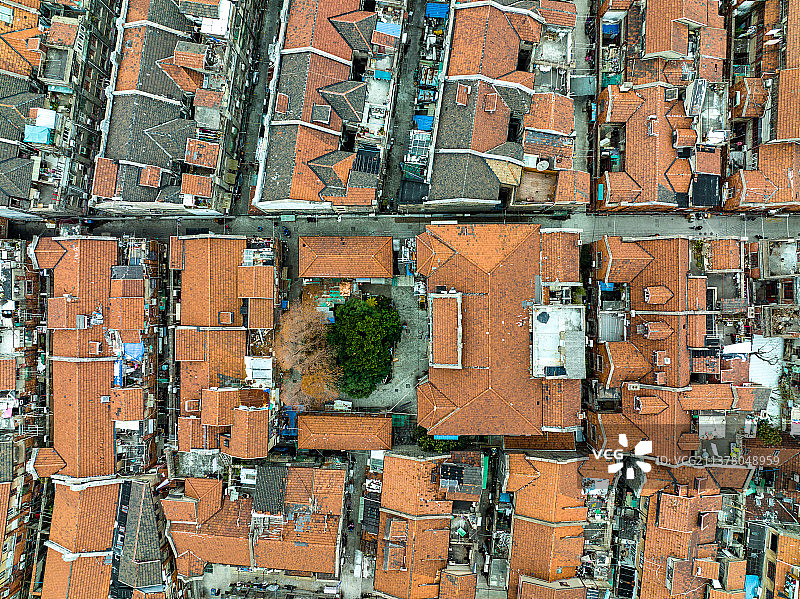 航拍上海老城厢图片素材