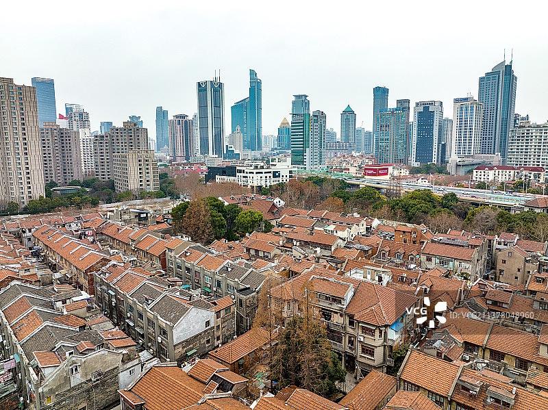 航拍上海老城厢图片素材