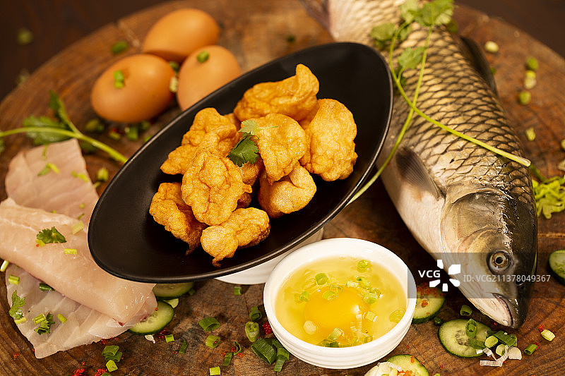 鸡蛋鱼丸和 原材料图片素材