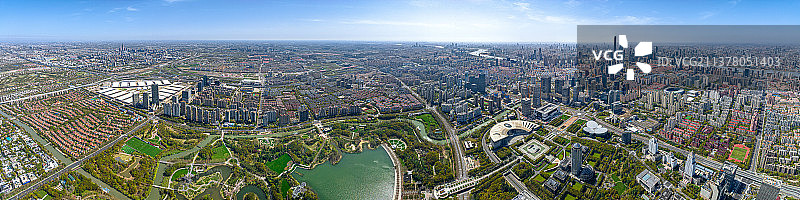 上海浦东全貌 360全景 横向卷轴压缩展开 从陆家嘴到张江 世纪公园新国际博览中心图片素材