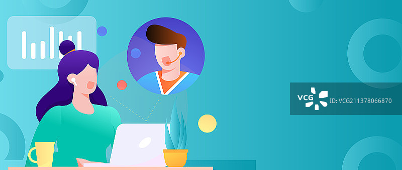 与咨询顾问进行沟通扁平矢量概念运营插画图片素材