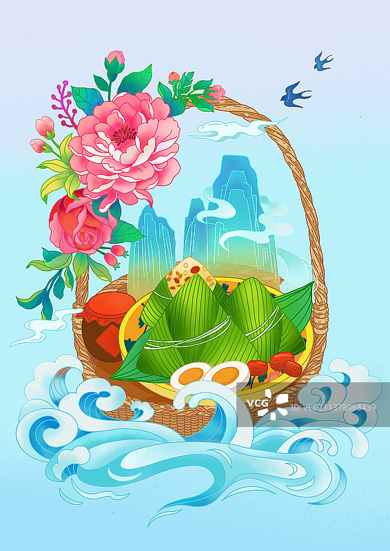 端午节花篮图片素材