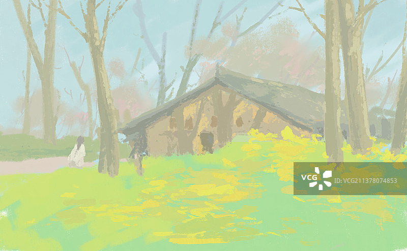 春天写生图片素材