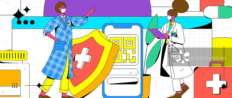 医生防疫抗疫扁平矢量概念运营插画图片素材