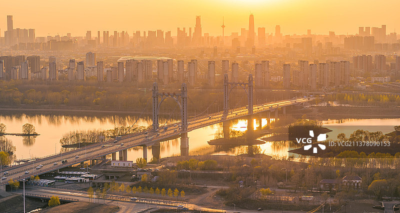 航拍沈阳浑河两岸风光及建筑图片素材