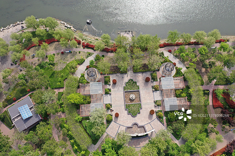 山东枣庄城市公园  口袋公园 小公园图片素材