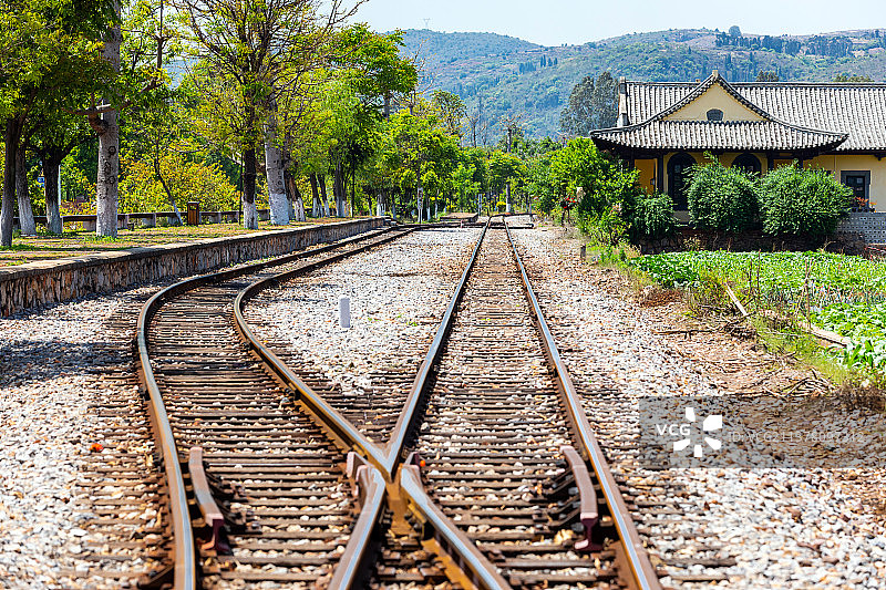 云南红河建水小火车团山车站图片素材