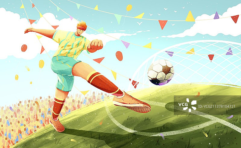足球比赛插画图片素材