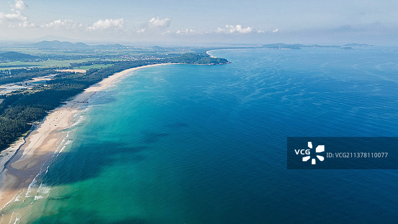 海南万宁航拍海湾图片素材