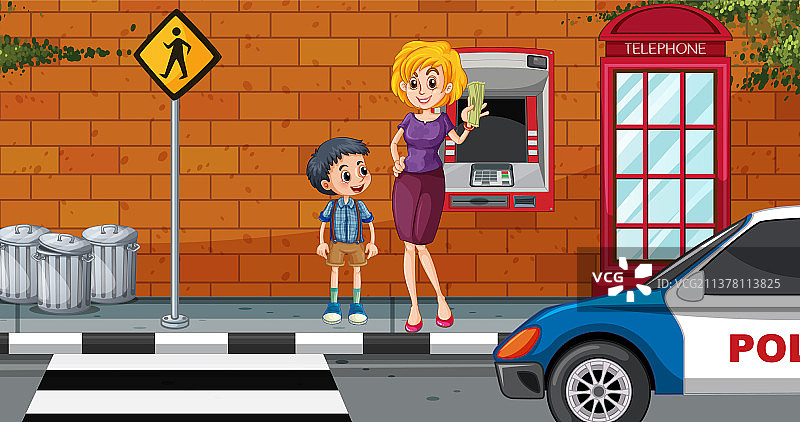 街头ATM机场景图片素材