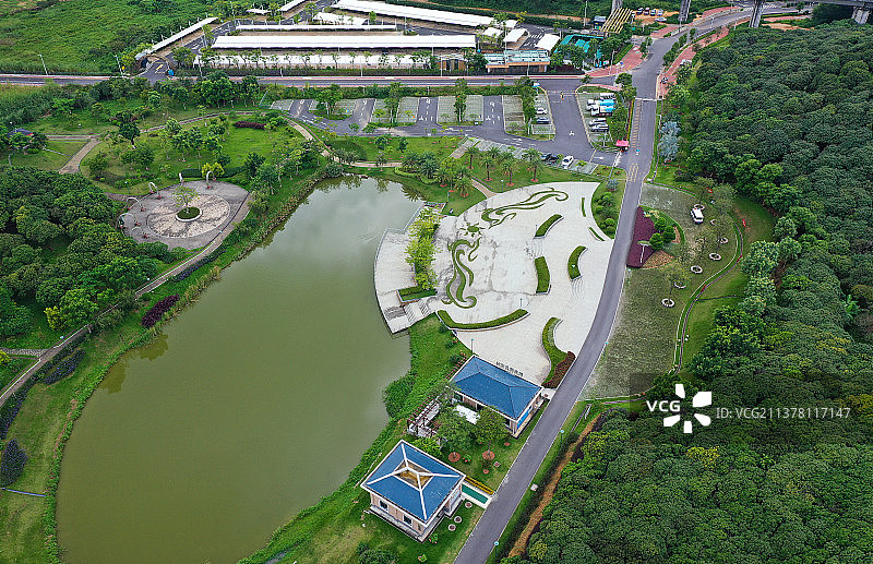 广东省深圳市宝安区燕罗街道罗田森林公园航拍图片素材