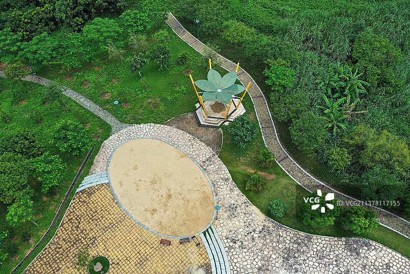 广东省深圳市宝安区燕罗街道罗田森林公园航拍图片素材