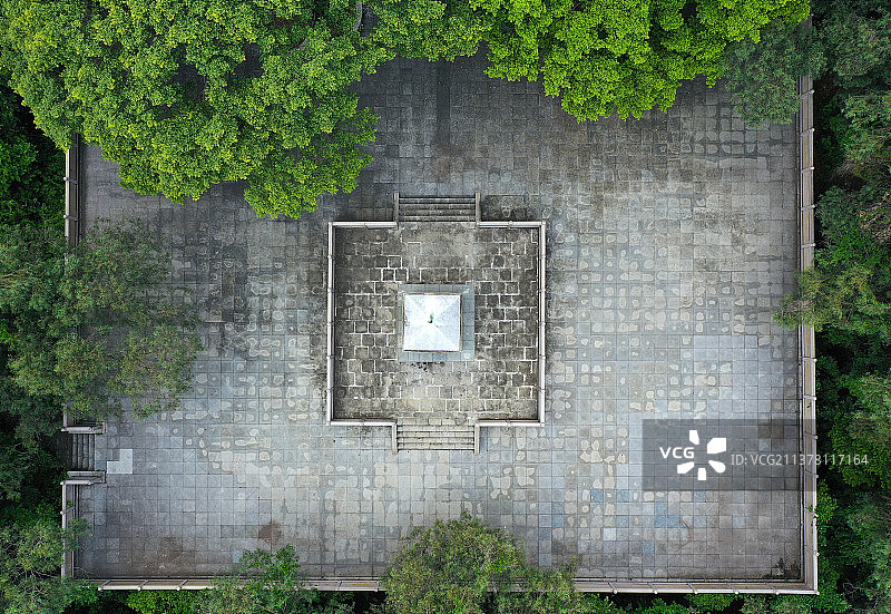 广东省东莞市长安镇将军山烈士纪念公园航拍图片素材