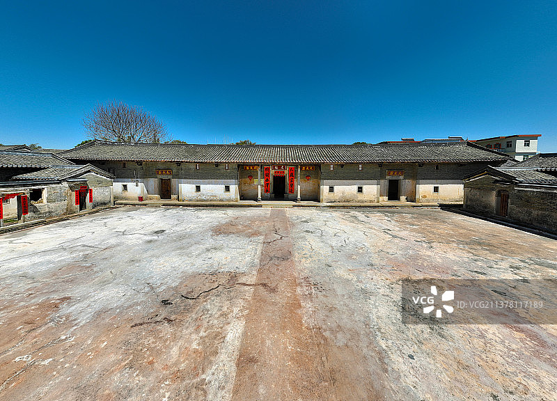 广东省惠州市惠城区横沥镇墨园村大夫第航拍图片素材