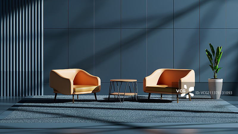 3D室内极简风格背景墙图片素材
