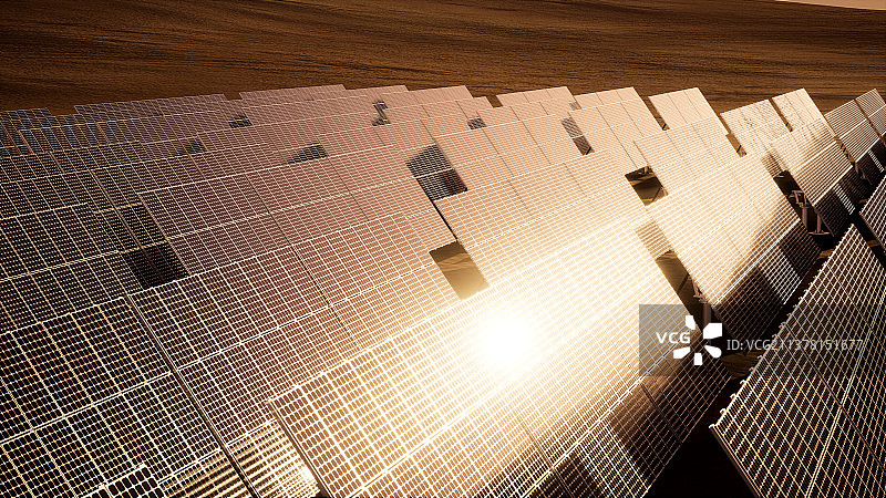 能源，太阳能，光伏，风力发电，沙漠图片素材