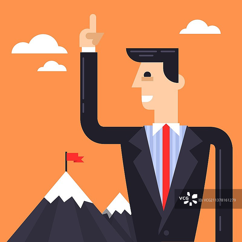 山边的商务领导者图片素材