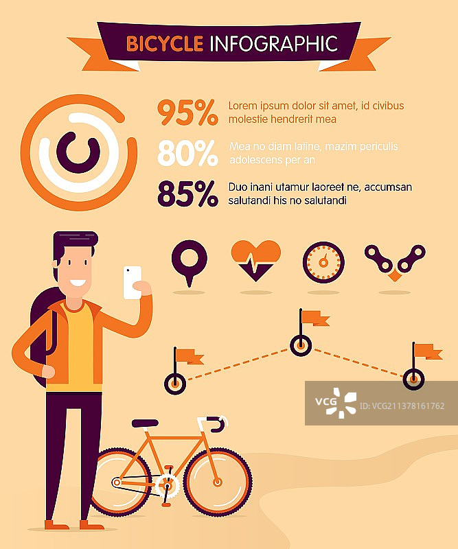 自行车信息图图片素材