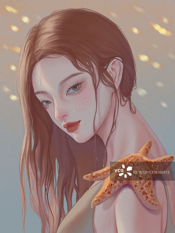 海星女孩图片素材