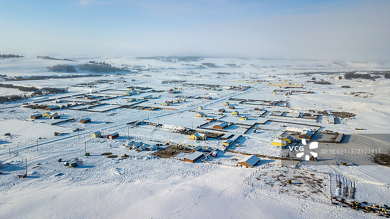 雪后鄂温克自治旗图片素材