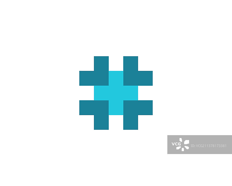 话题标签符号十字加医疗标志图标图片素材