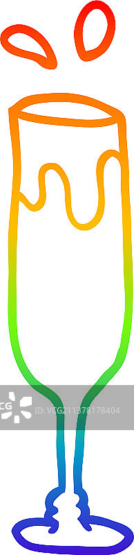 彩虹渐变线条卡通香槟图片素材