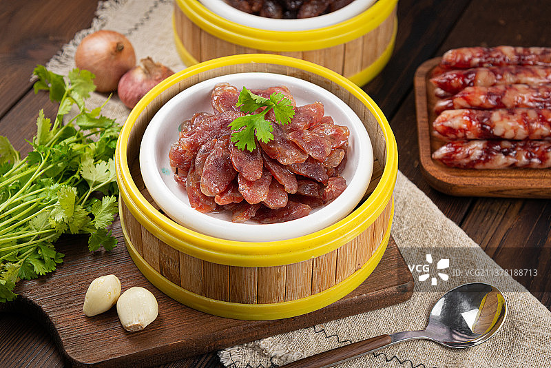 腊肠 腊肉 腊肠饭 场景图图片素材