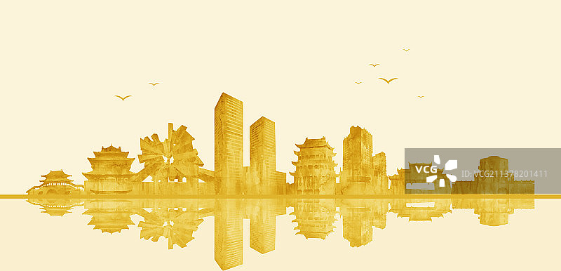 湘潭建筑插画图片素材