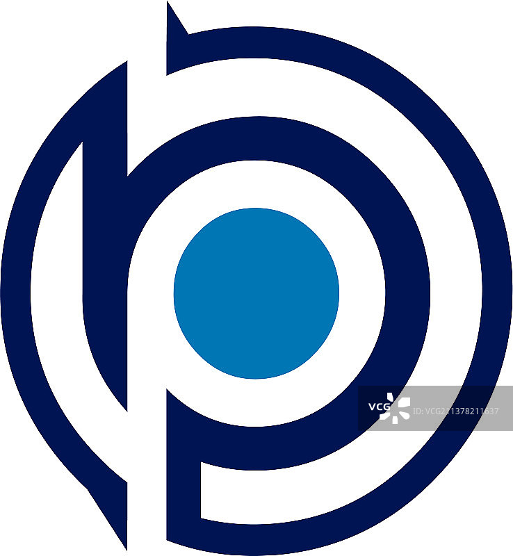 蓝色圆形BP标志设计图片素材