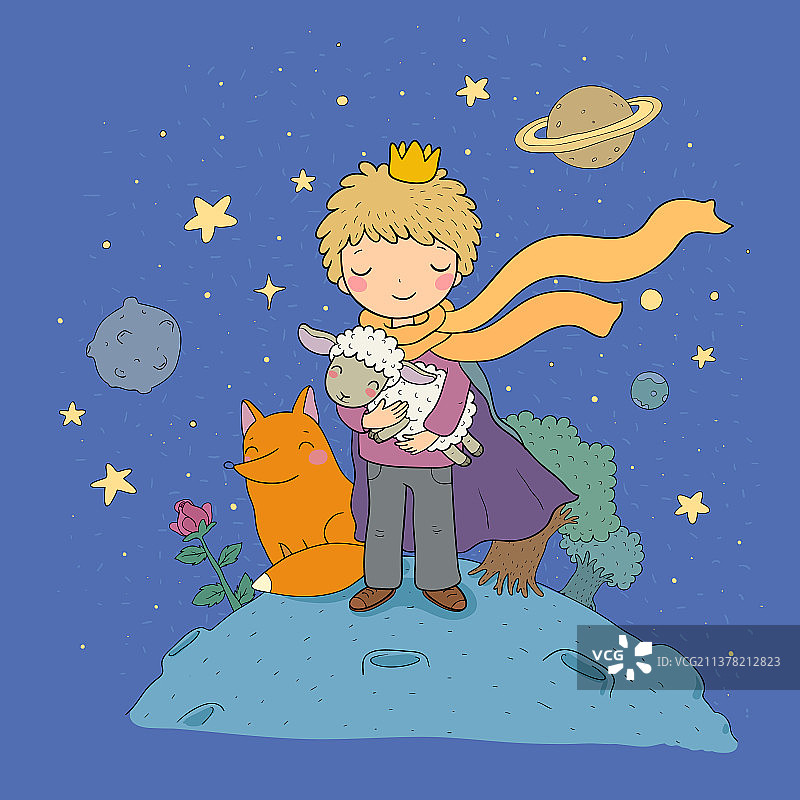 小王子：关于男孩和玫瑰的童话故事图片素材