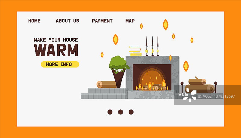 带圆形火箱的壁炉图片素材