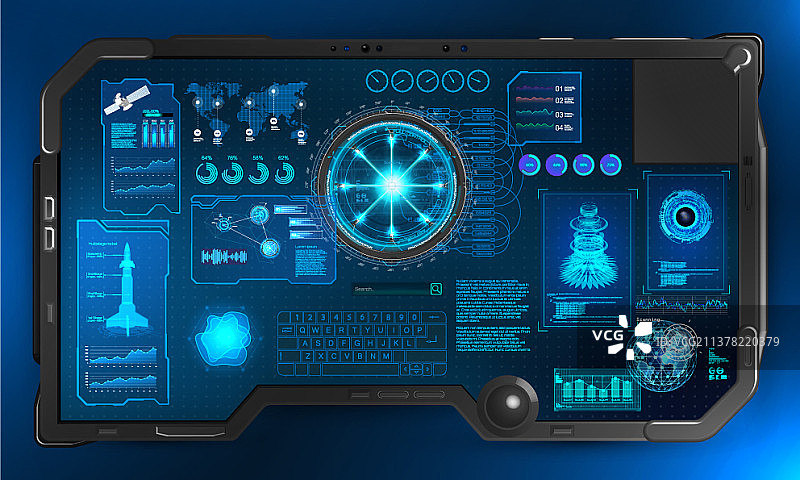 HUD风格科幻平板仪表盘图片素材