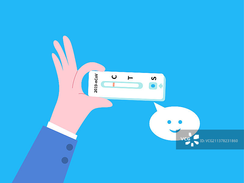 手持抗原检测阴性结果试剂盒图片素材