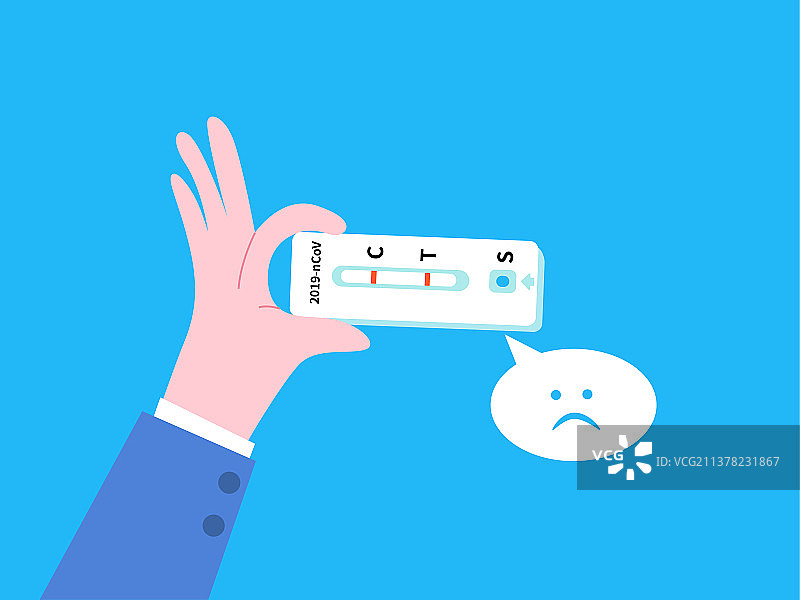 手持抗原检测阳性结果试剂盒图片素材