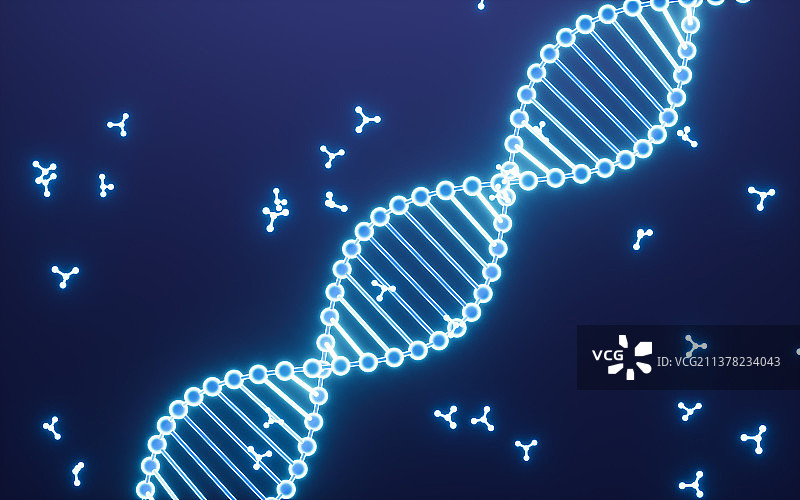 发光的DNA3D渲染图片素材