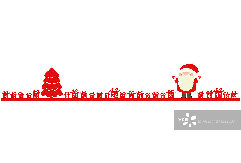 圣诞节降临节日历与圣诞老人图片素材
