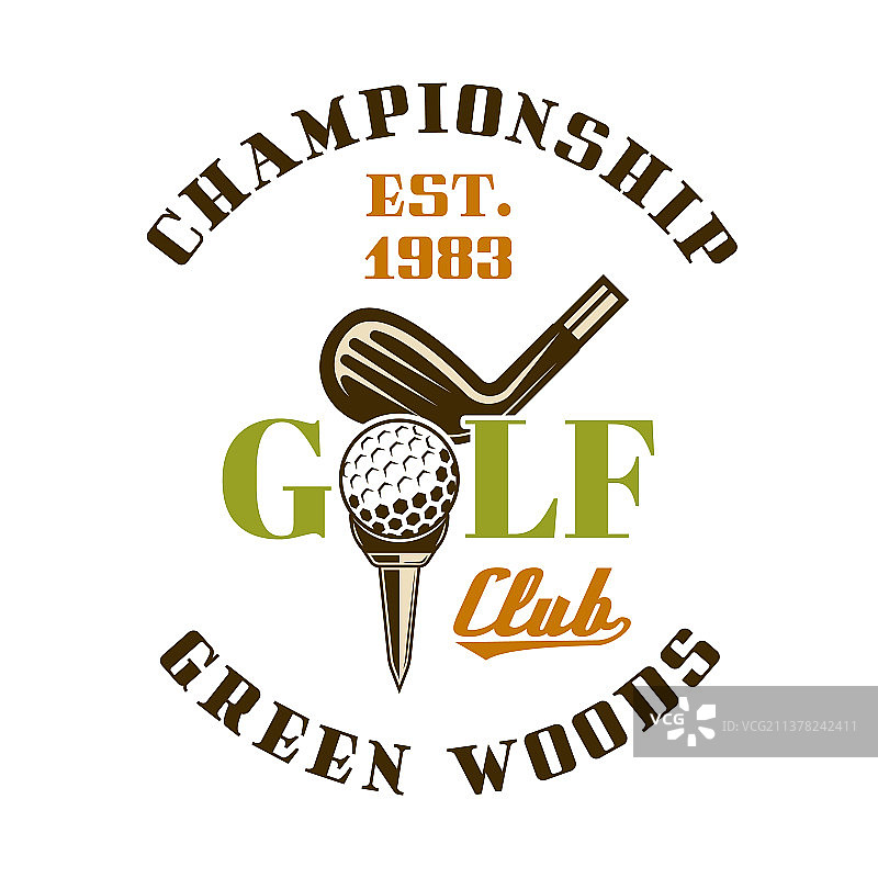 高尔夫锦标赛徽章标志图片素材