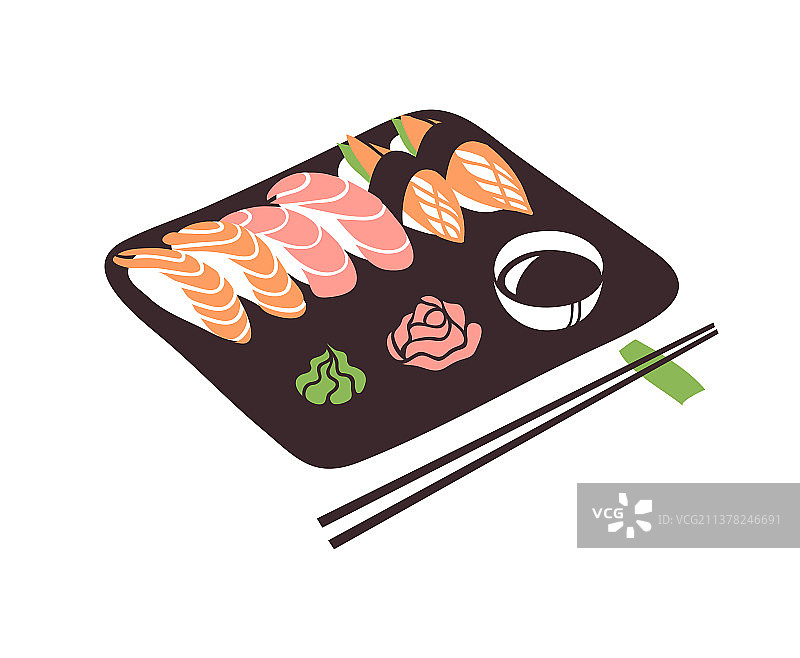 手绘海鲜创意水墨亚洲艺术作品图片素材