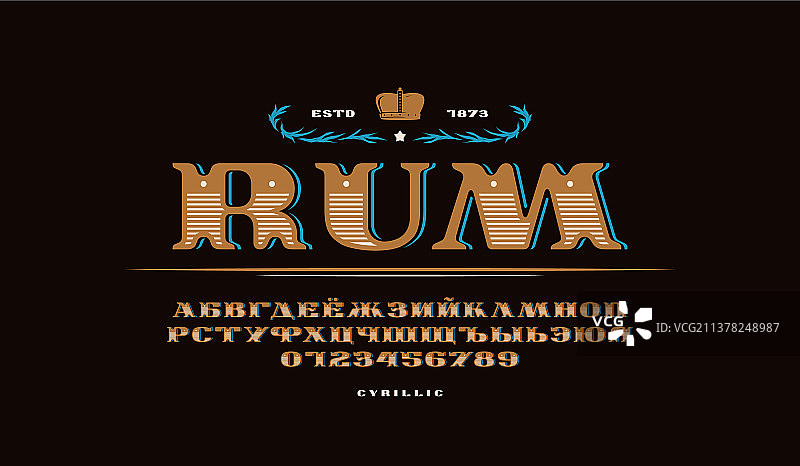 装饰西里尔扩展衬线字体图片素材