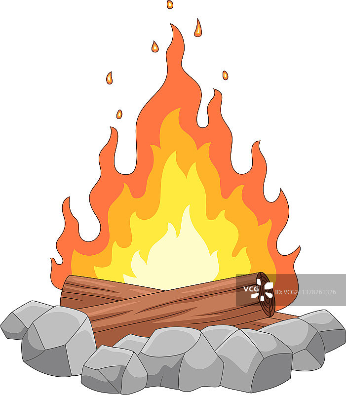 带石头和木柴的篝火图片素材