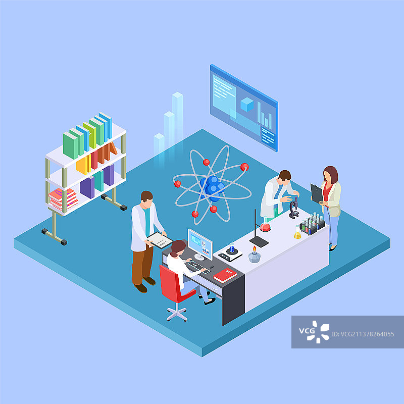 科学研究实验室2.5D图图片素材