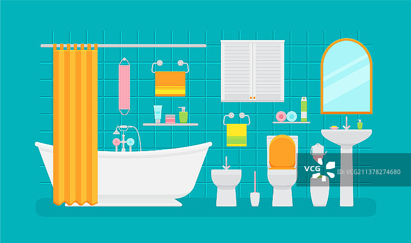 陶瓷浴室内部设计图片素材