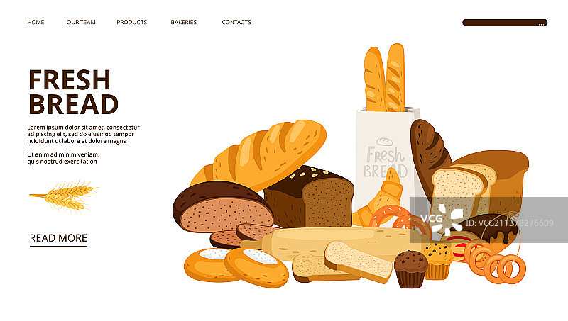 面包店着陆页图片素材