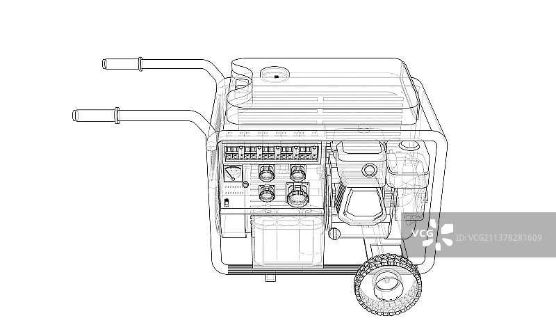 便携式汽油发电机轮廓图图片素材